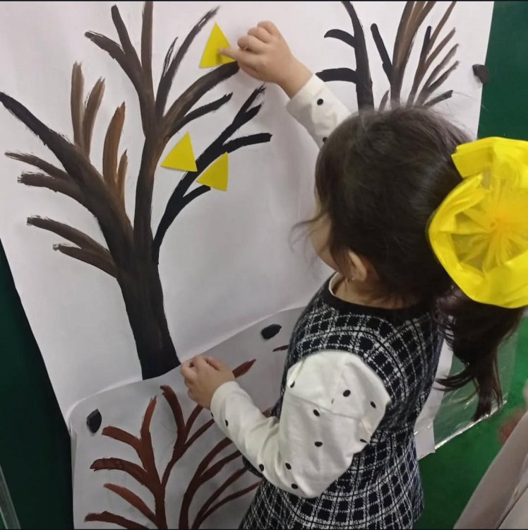 Шығармашылық саласы. Дәстүрден тыс сурет салу. Көктем ағашы. "Балдырған" ересек тобы.